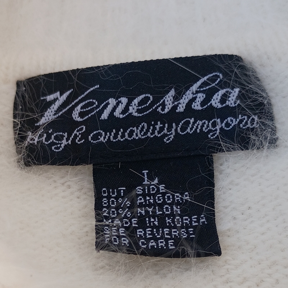 Venesha Vintage 80% Angora Rabbit Hair Fur Fuzzy Turtleneck Sweater Large ๐๐โจ - Picture 2 of 16